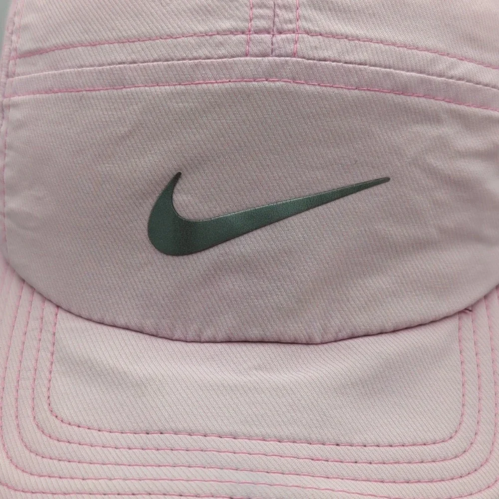 Nike AW84 5 Panel Hat Cap Pink Strap Back Adjustable Lightweight Dri-Fit *Read*